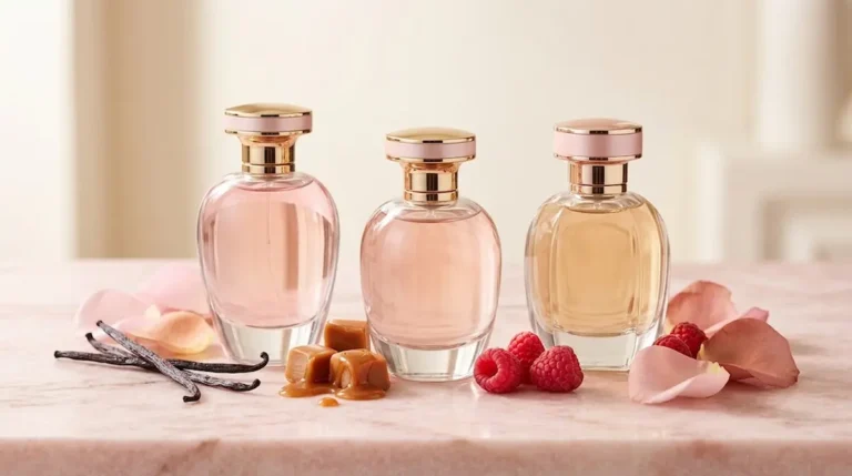 Perfume árabe feminino doce: frascos com baunilha, caramelo e frutas para a Black Friday 2026